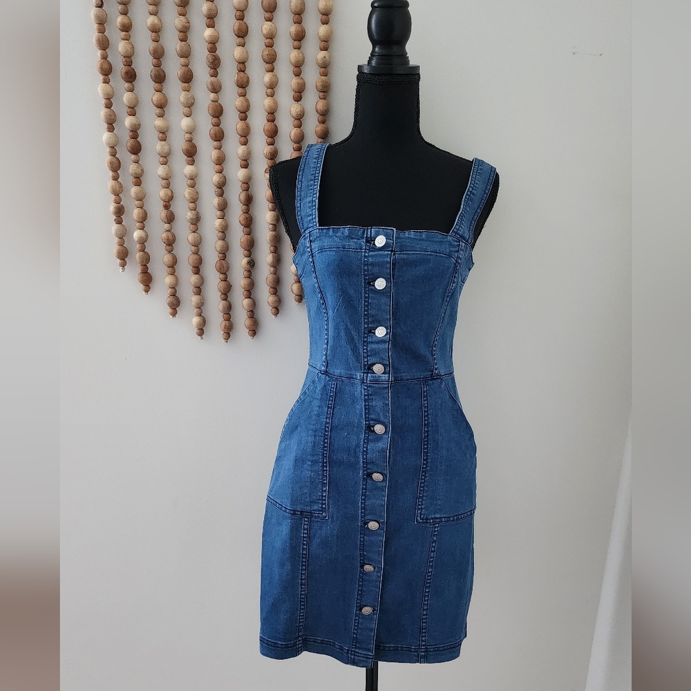 H&M (Divided) Button Denim Dress Womens Size 8